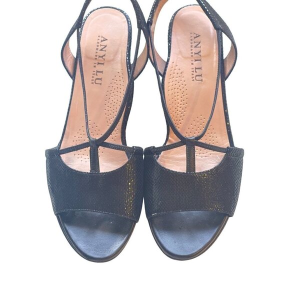 Anyi Lu Shoes - Anyi Lu womens black sandals size 10 open toe sling back
